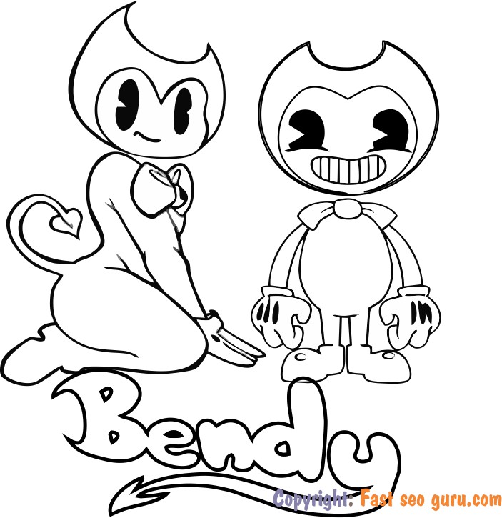 bendy Alice Angel coloring sheets to print out